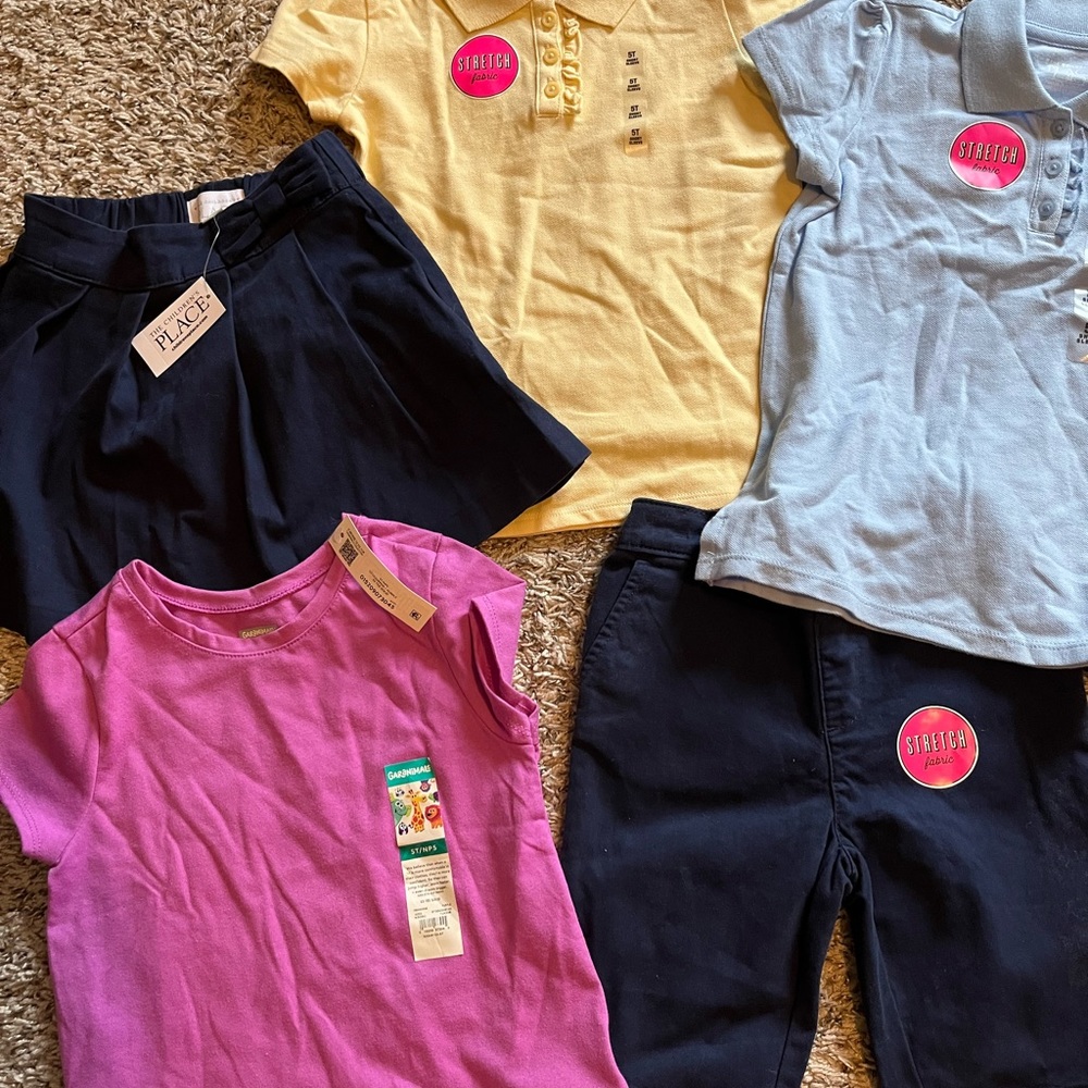 5T Girls Uniform Bundle NWT- 4 pieces + one tee (garanimals)